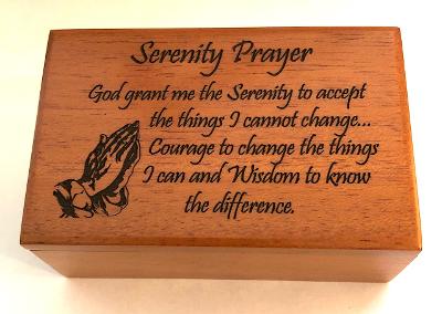Mahogany Serenity Prayer Mini Box